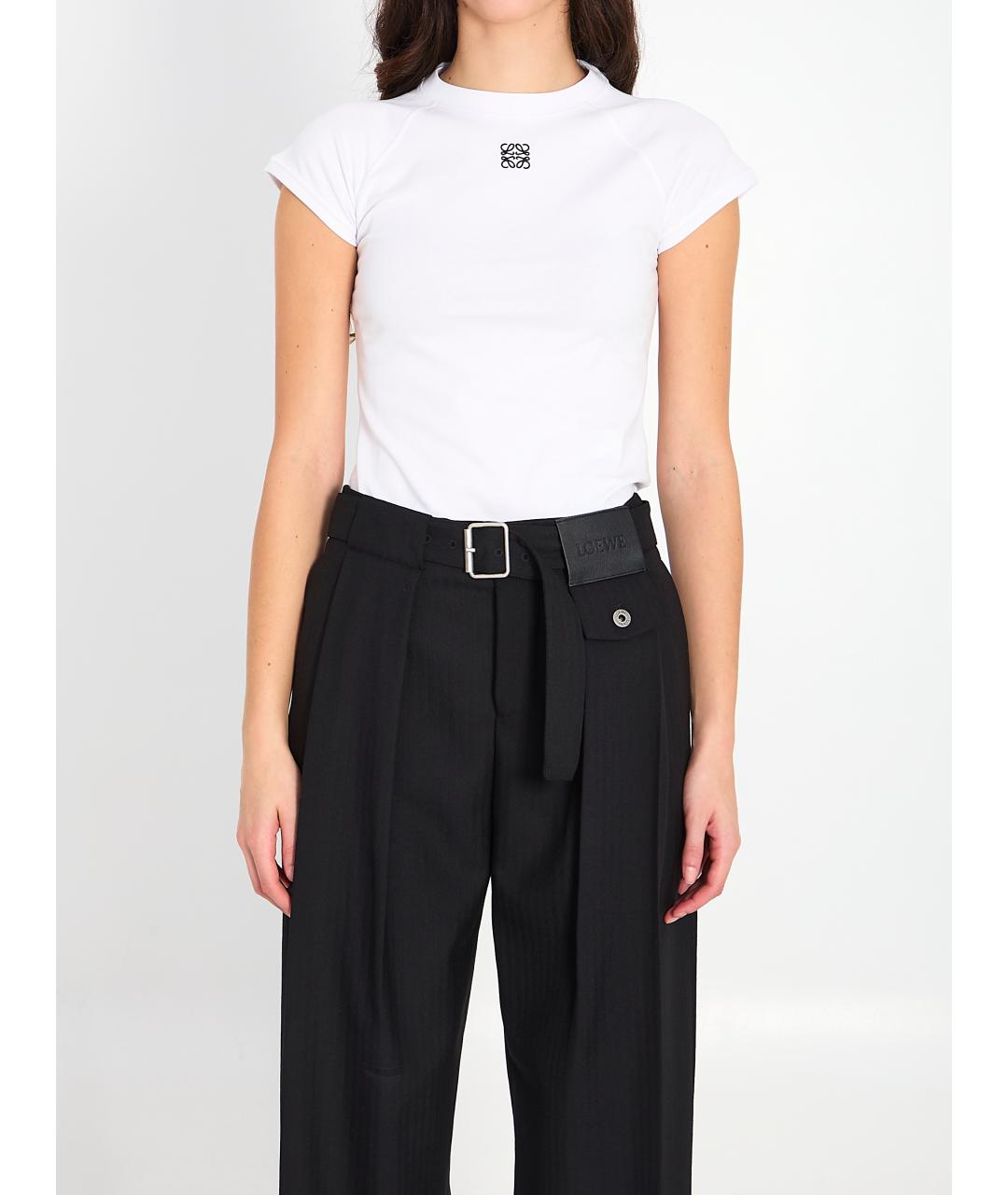 LOEWE Белая хлопковая футболка, фото 2