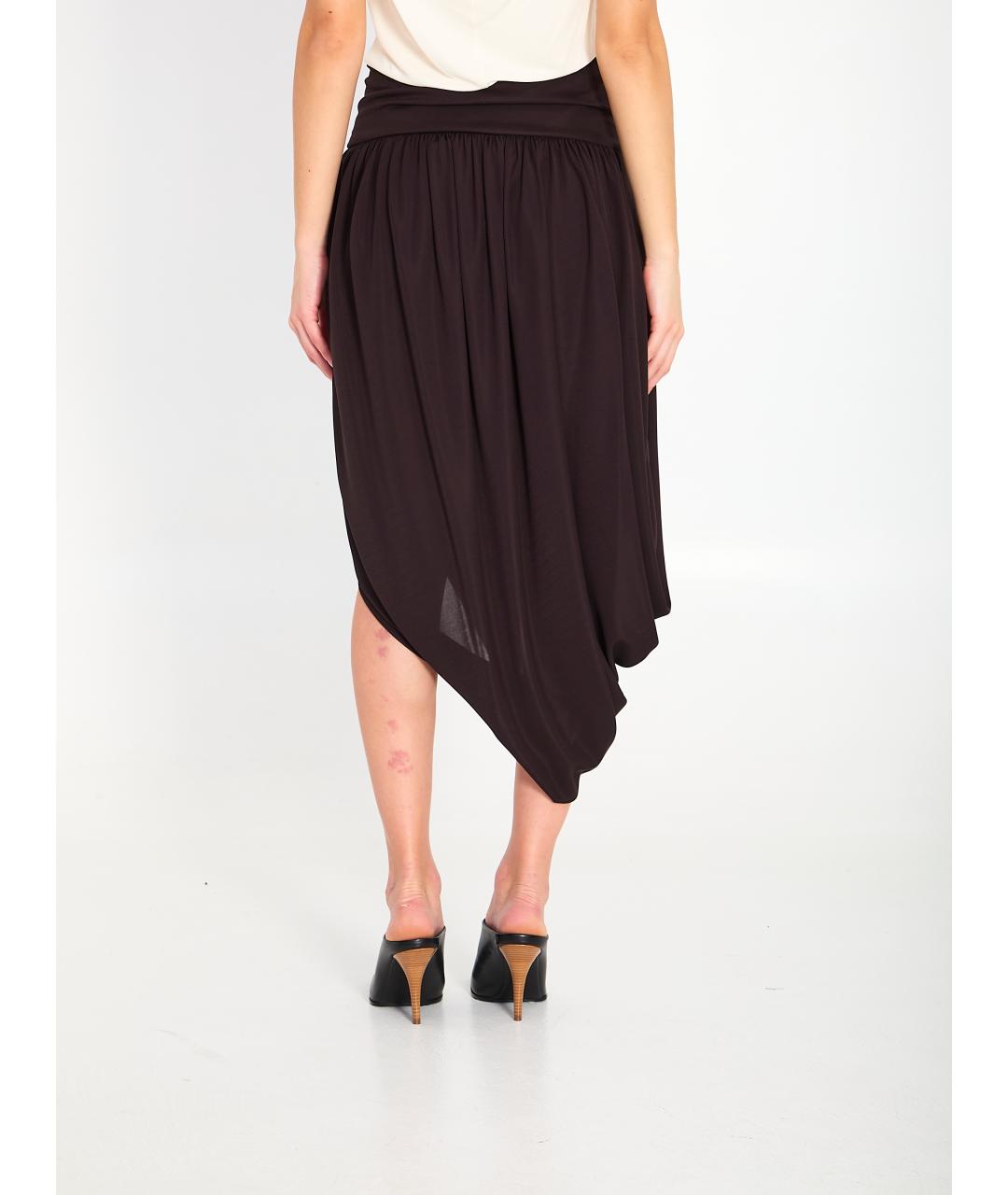 ALAIA Коричневая вискозная юбка миди, фото 5