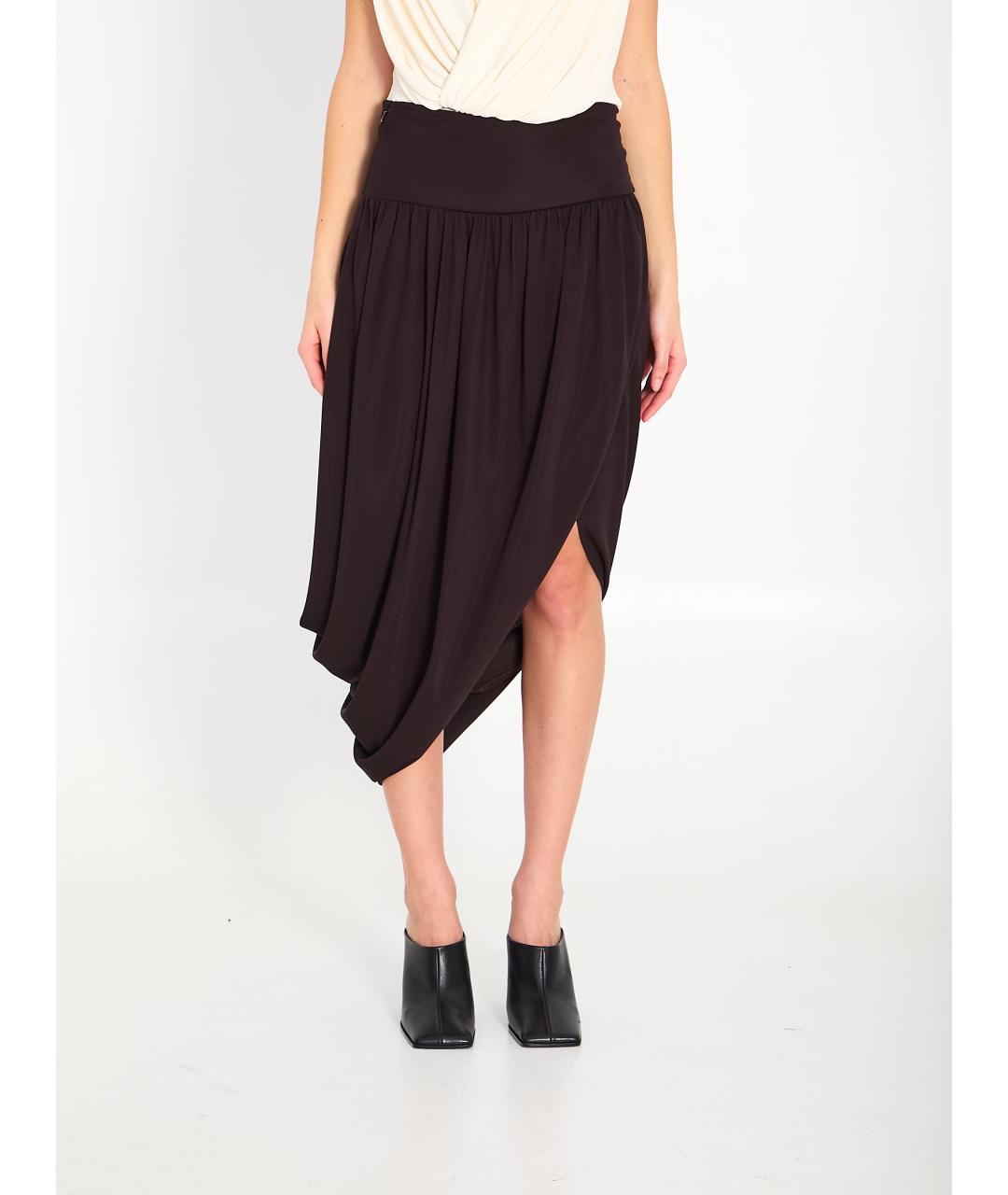 ALAIA Коричневая вискозная юбка миди, фото 2