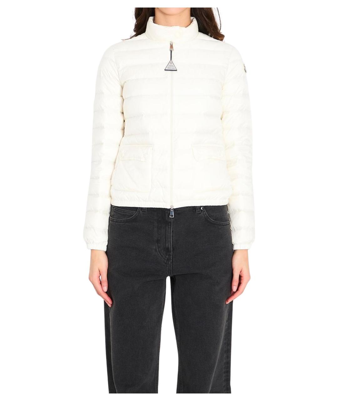 MONCLER Белый полиамидовый пуховик, фото 1