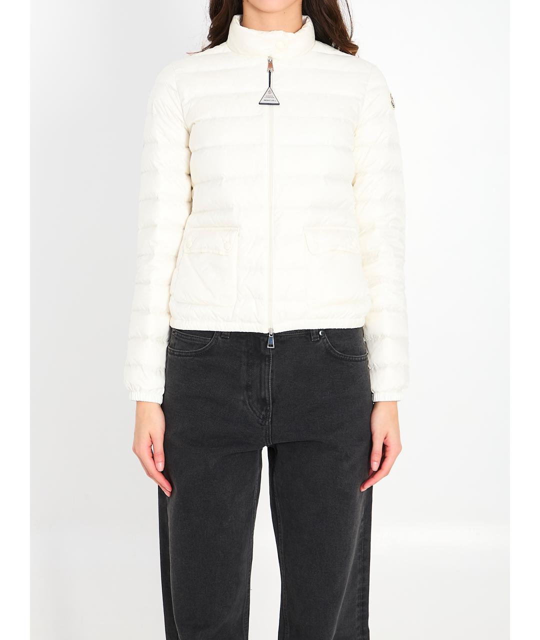 MONCLER Белый полиамидовый пуховик, фото 5