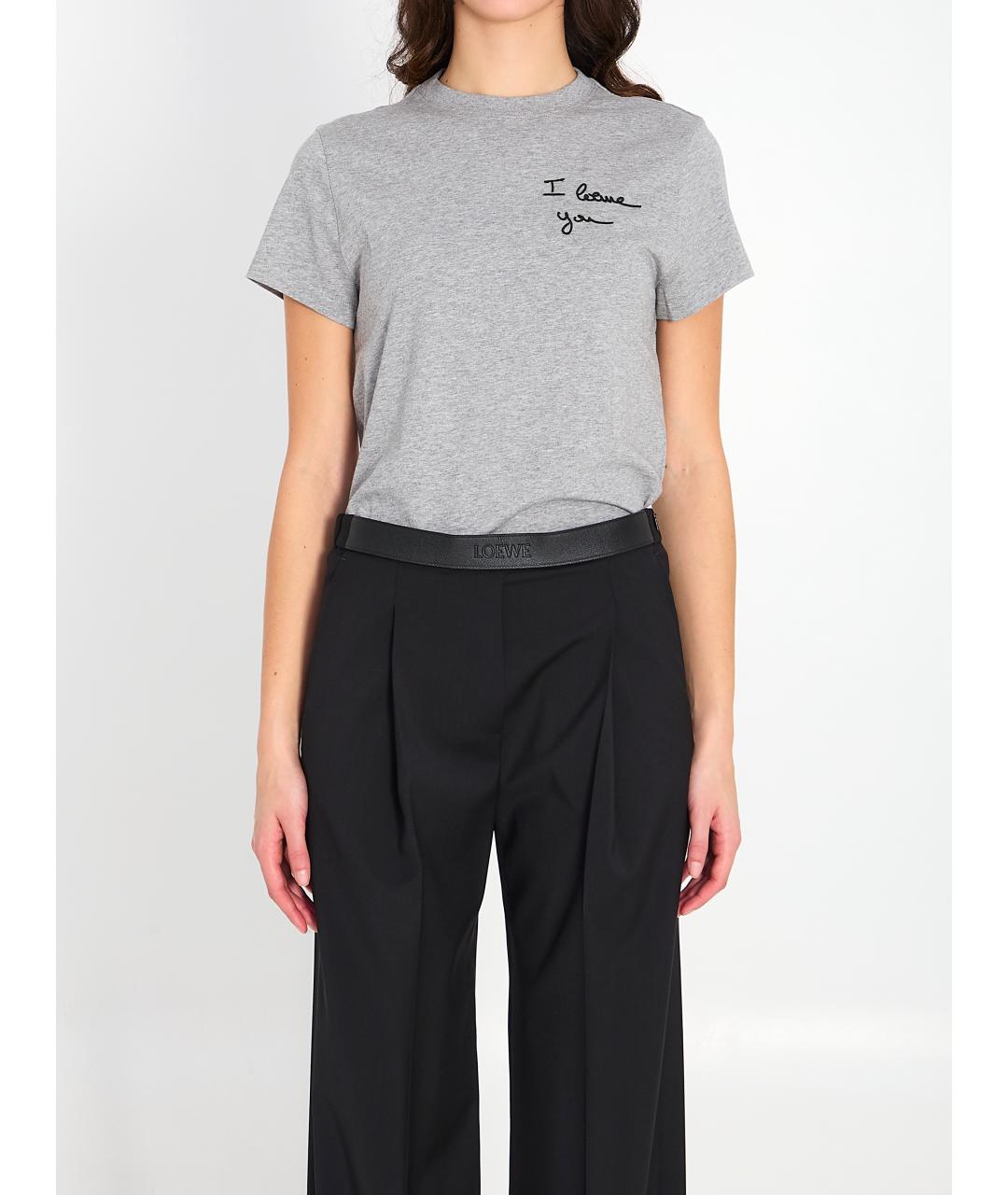 LOEWE Серая хлопковая футболка, фото 5