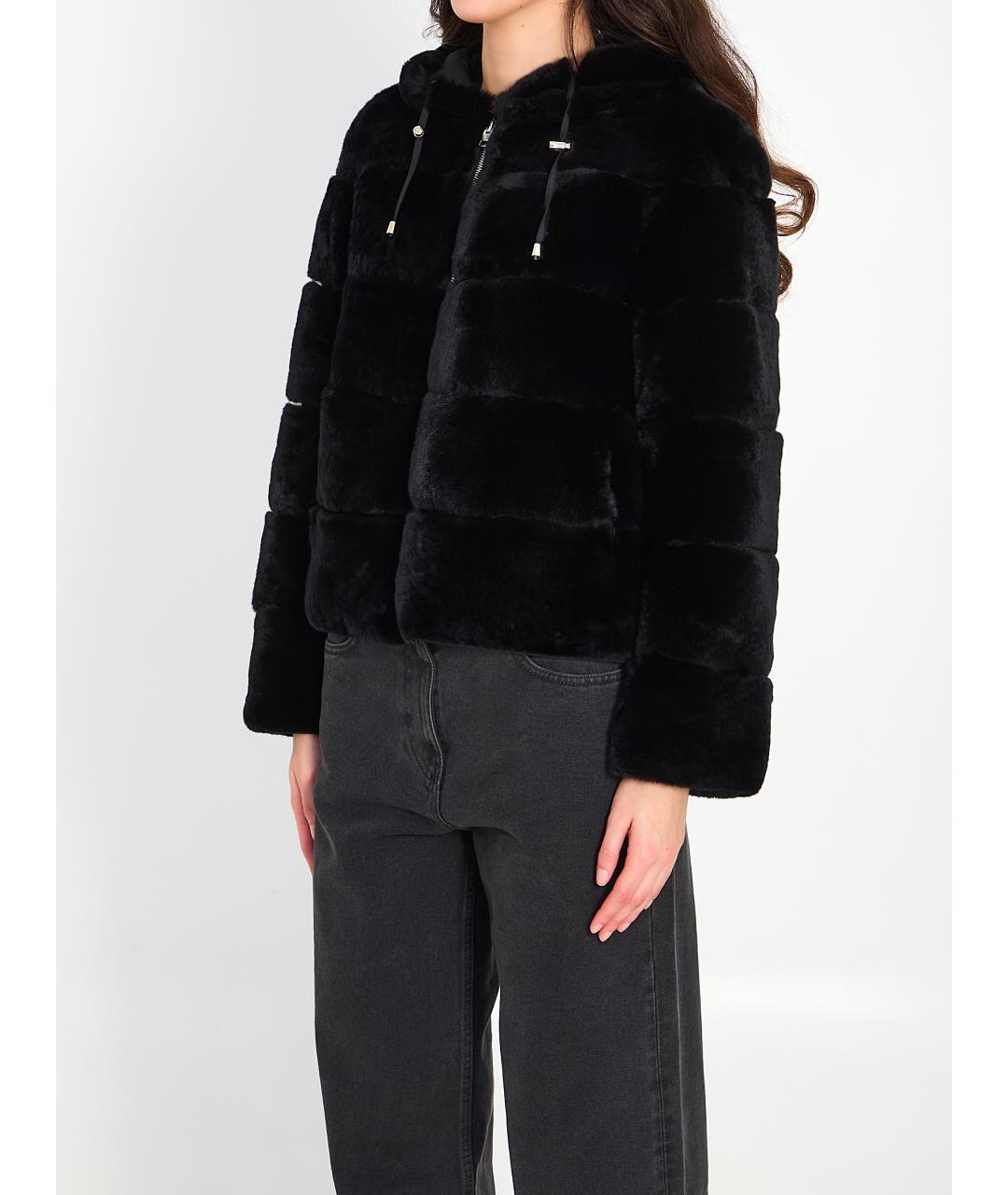 YVES SALOMON Черная меховая шуба, фото 3