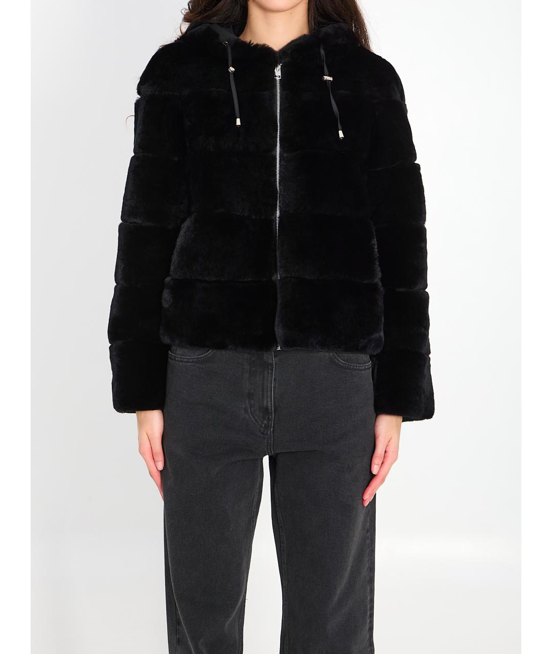 YVES SALOMON Черная меховая шуба, фото 2