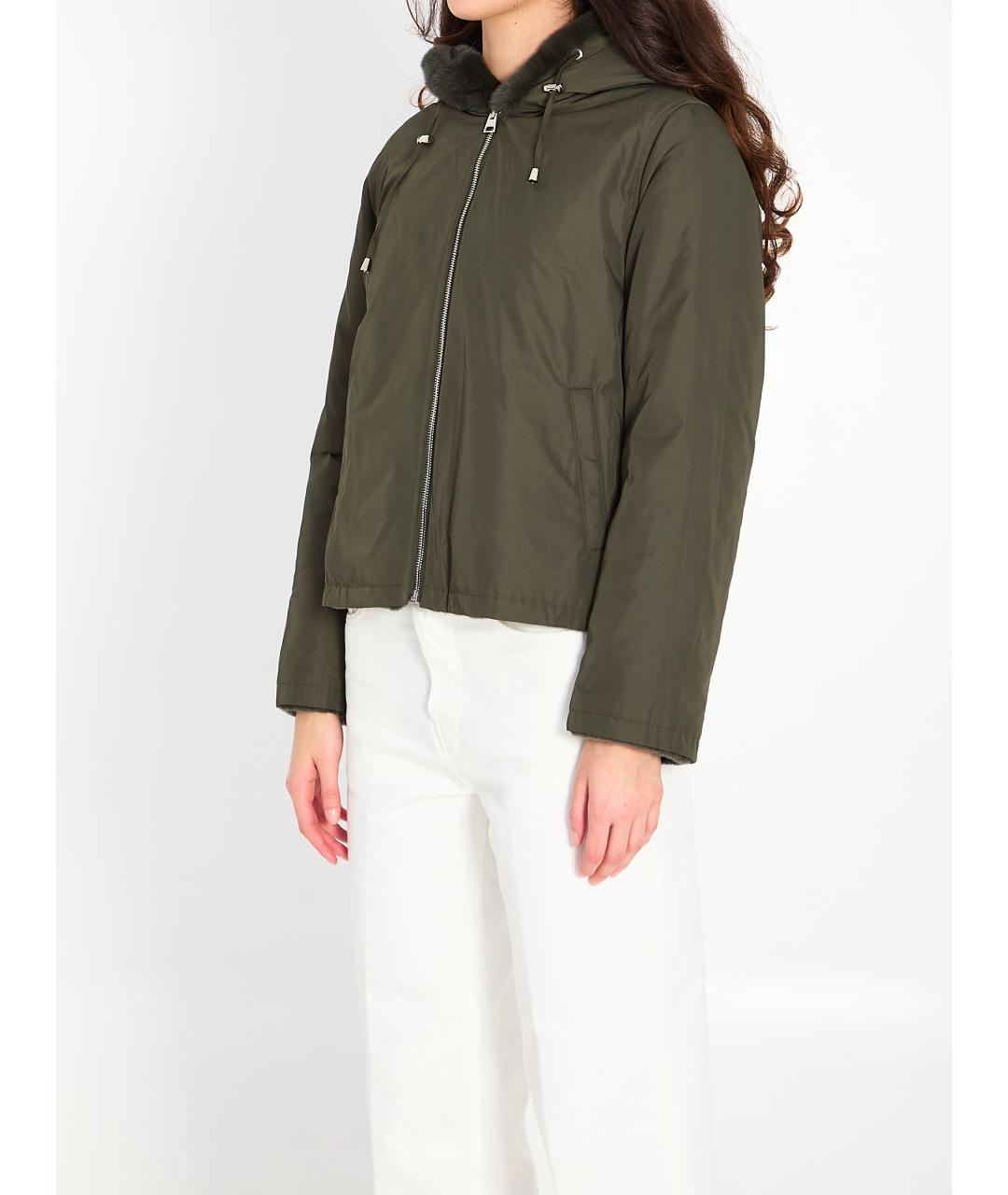 YVES SALOMON Зеленая меховая шуба, фото 6