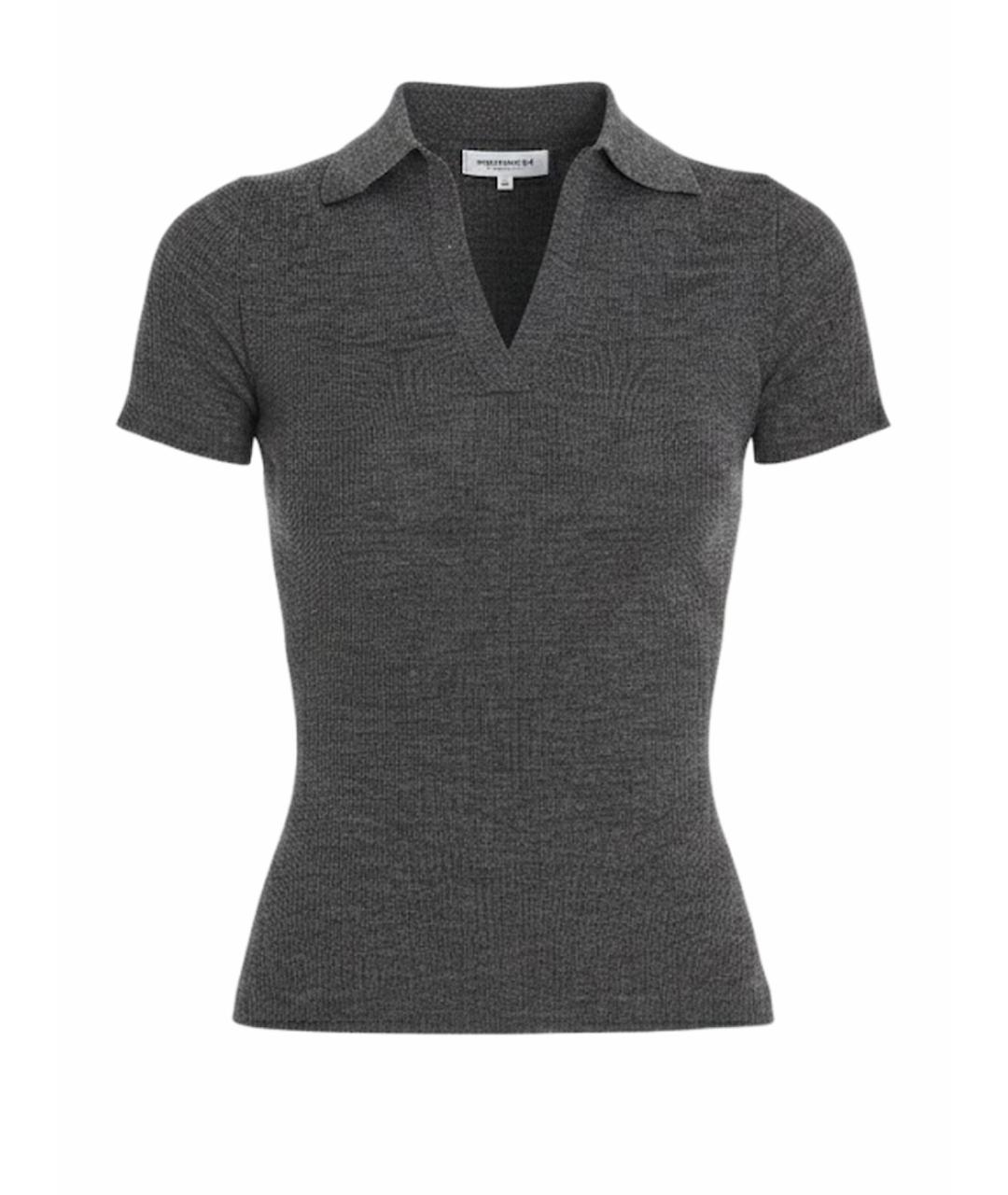 MAX MARA Серая шерстяная футболка, фото 1