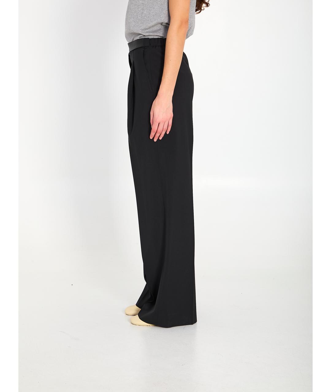 LOEWE Черные шерстяные прямые брюки, фото 3