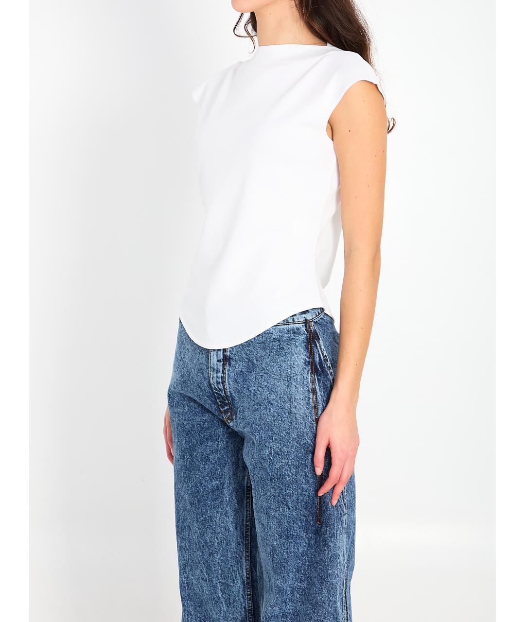 ALAIA Белая хлопковая футболка, фото 2