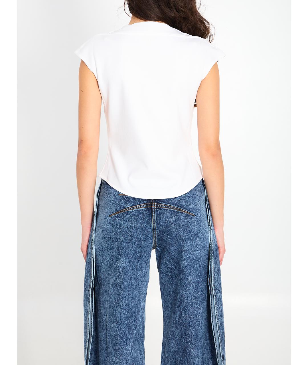 ALAIA Белая хлопковая футболка, фото 4