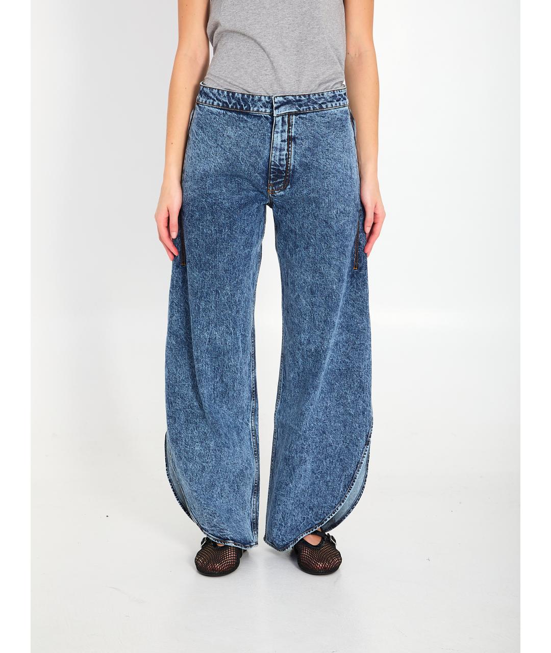 ALAIA Синие хлопковые джинсы клеш, фото 5