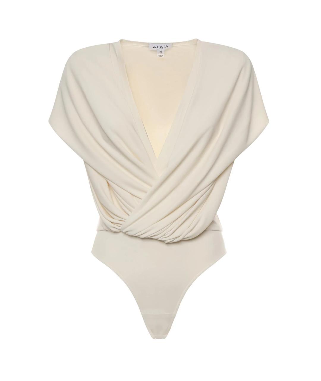 ALAIA Белое вискозное боди, фото 1