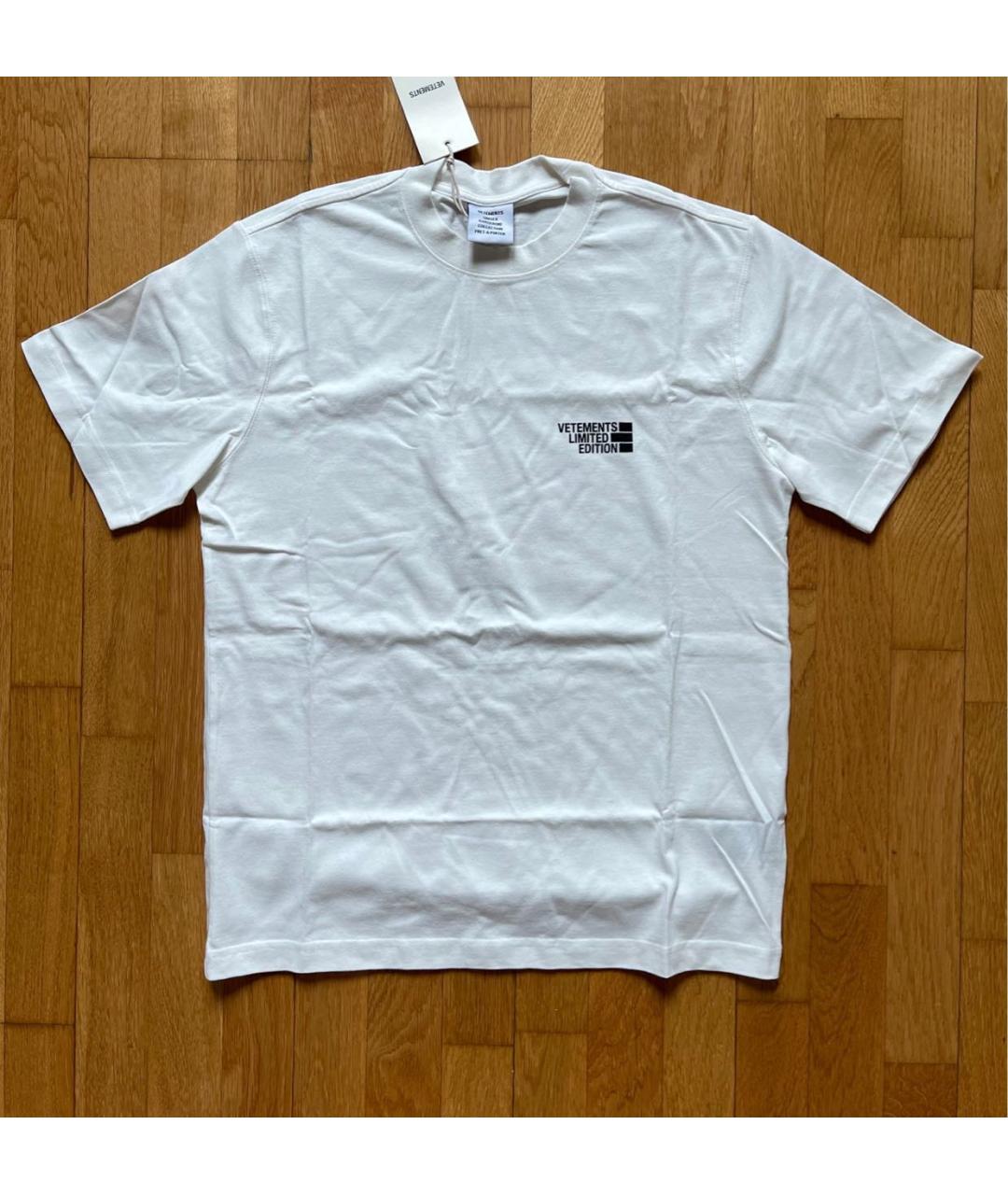 VETEMENTS Белая хлопковая футболка, фото 3