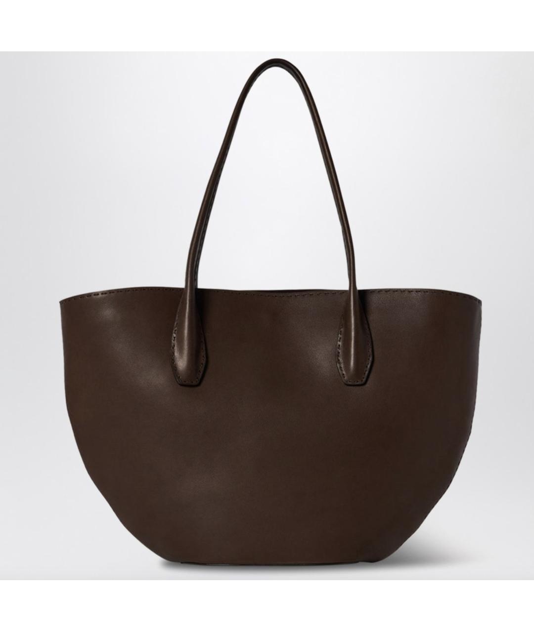 THE ROW Коричневая кожаная сумка с короткими ручками, фото 3