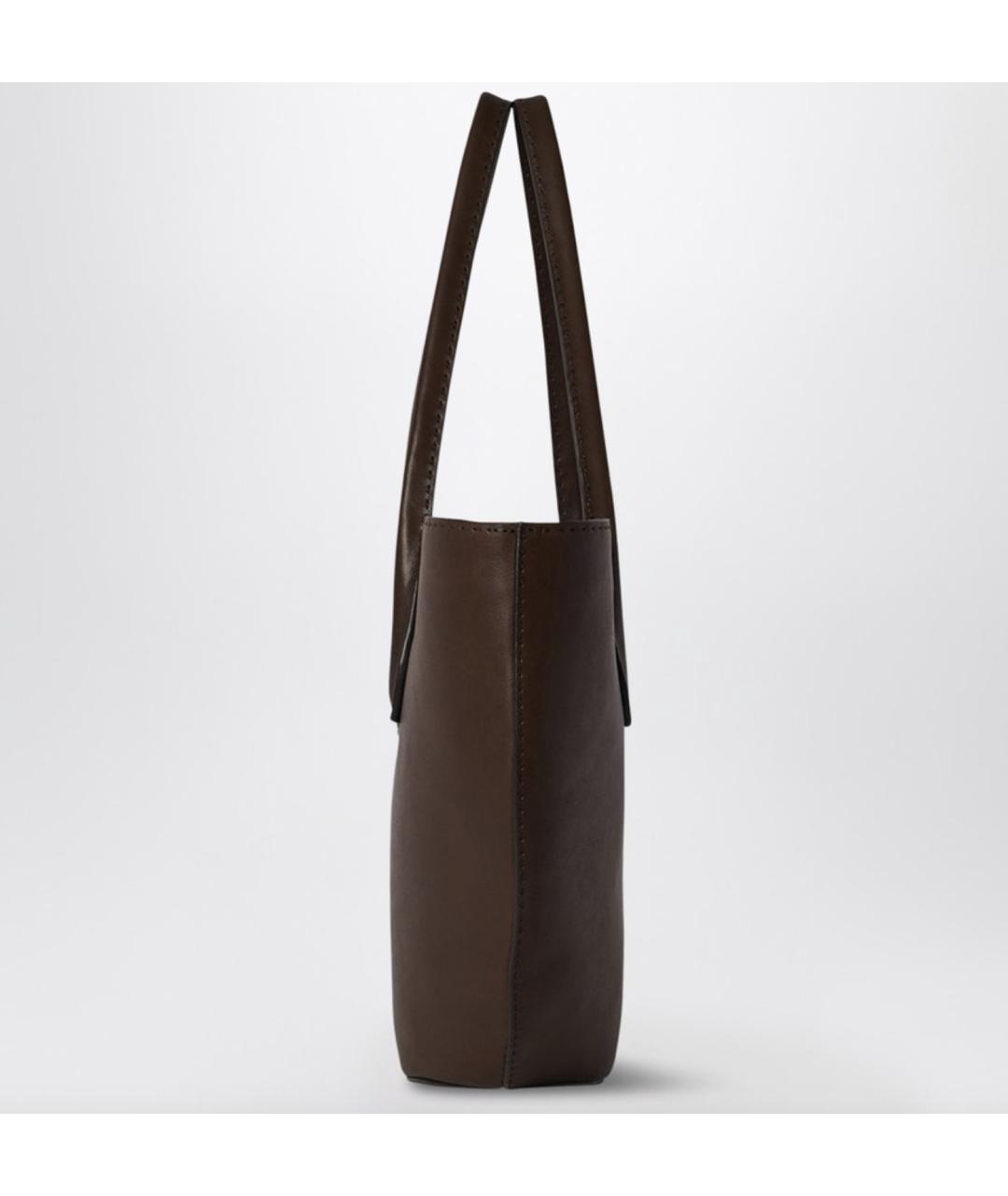 THE ROW Коричневая кожаная сумка с короткими ручками, фото 2