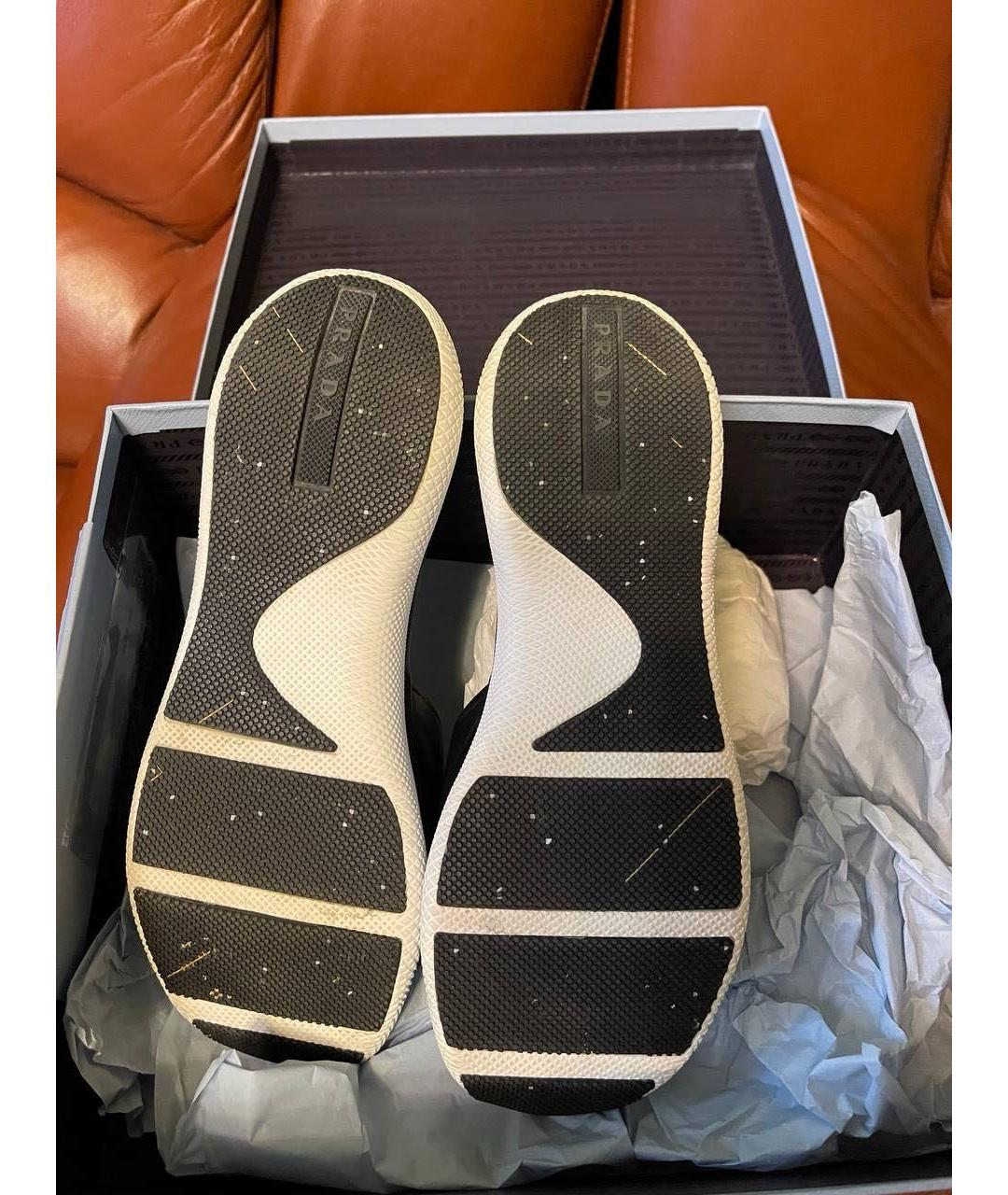 PRADA Черные кожаные шлепанцы, фото 4