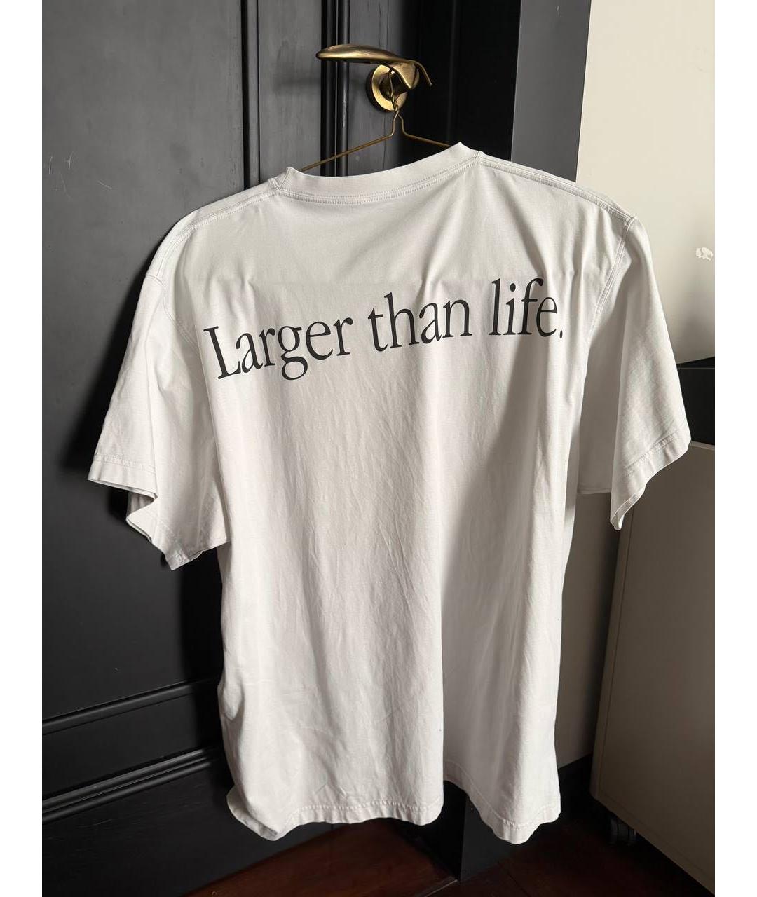 BALENCIAGA Белая хлопковая футболка, фото 2