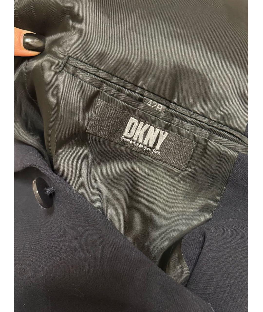 DKNY Темно-синий шерстяной пиджак, фото 5