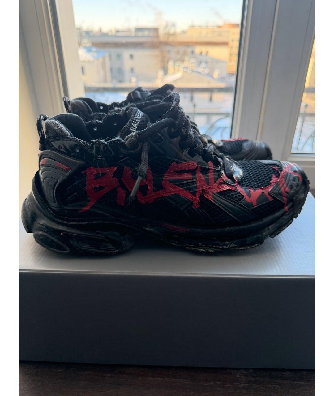 BALENCIAGA Черные текстильные низкие кроссовки / кеды, фото 6