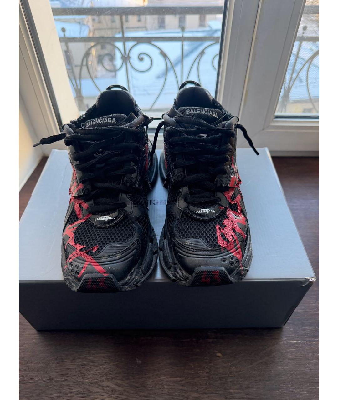 BALENCIAGA Черные текстильные низкие кроссовки / кеды, фото 2