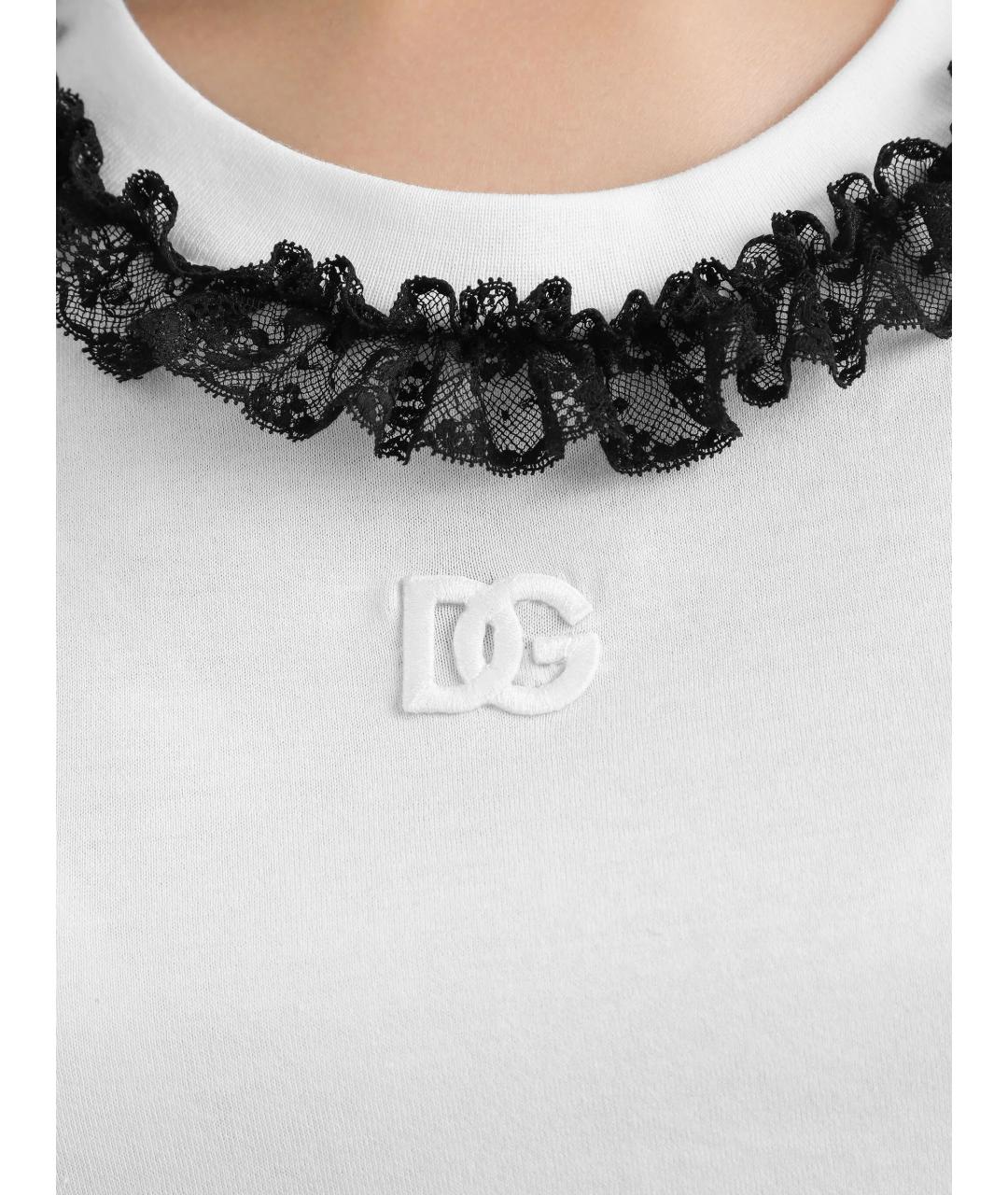 DOLCE&GABBANA Белая хлопковая футболка, фото 5