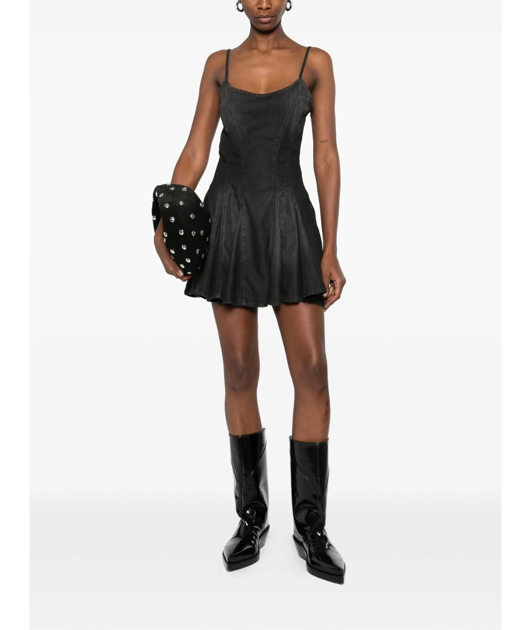 DIESEL Черное хлопковое повседневное платье, фото 2