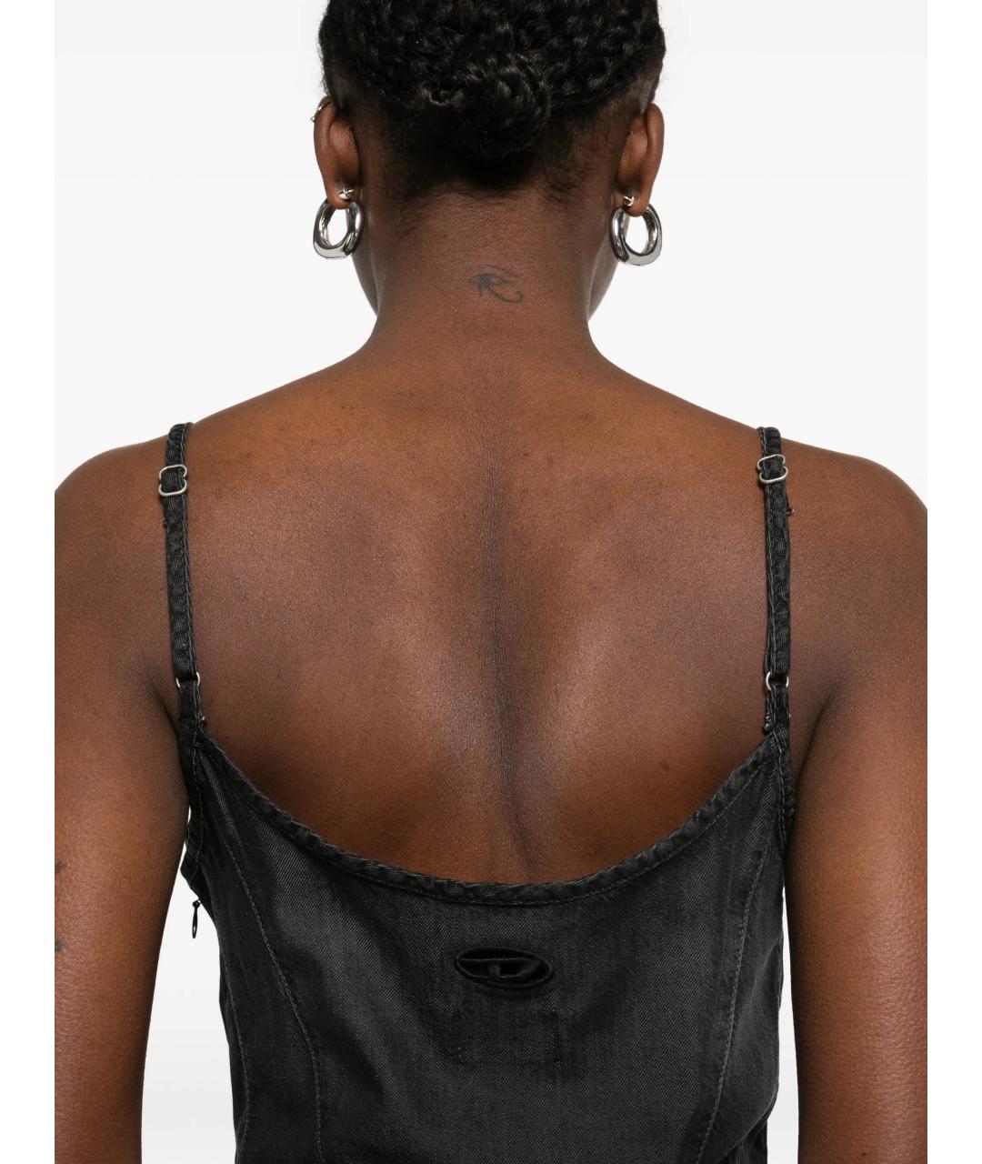 DIESEL Черное хлопковое повседневное платье, фото 5