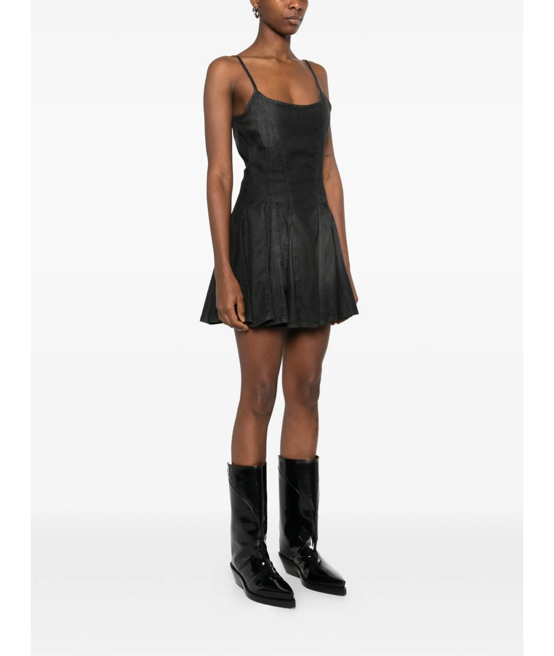 DIESEL Черное хлопковое повседневное платье, фото 3