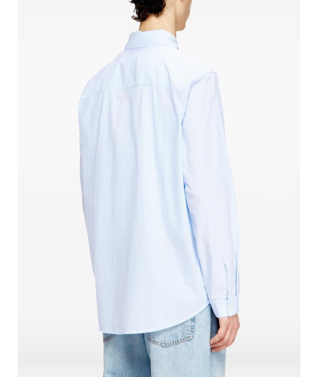 DIESEL Голубая хлопковая кэжуал рубашка, фото 4