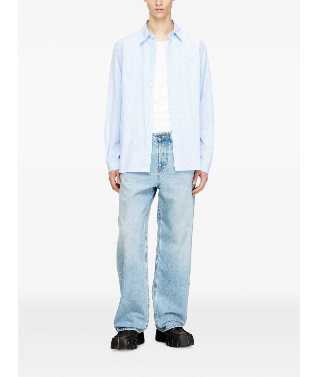 DIESEL Голубая хлопковая кэжуал рубашка, фото 2