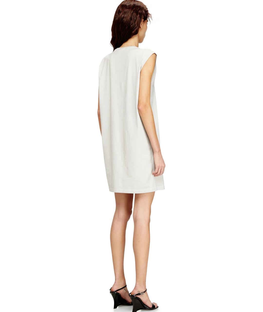 DIESEL Белое хлопковое повседневное платье, фото 4
