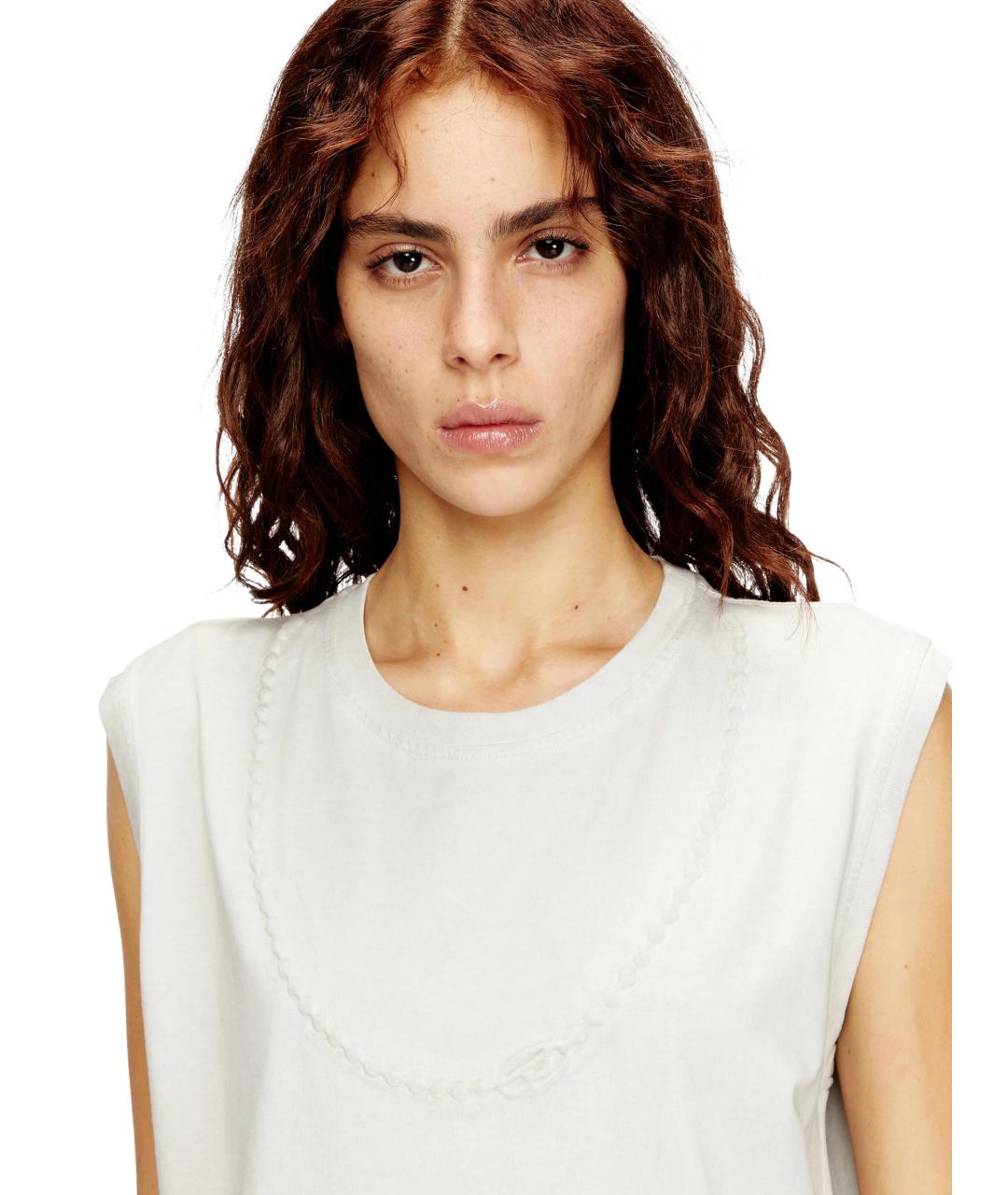 DIESEL Белое хлопковое повседневное платье, фото 5