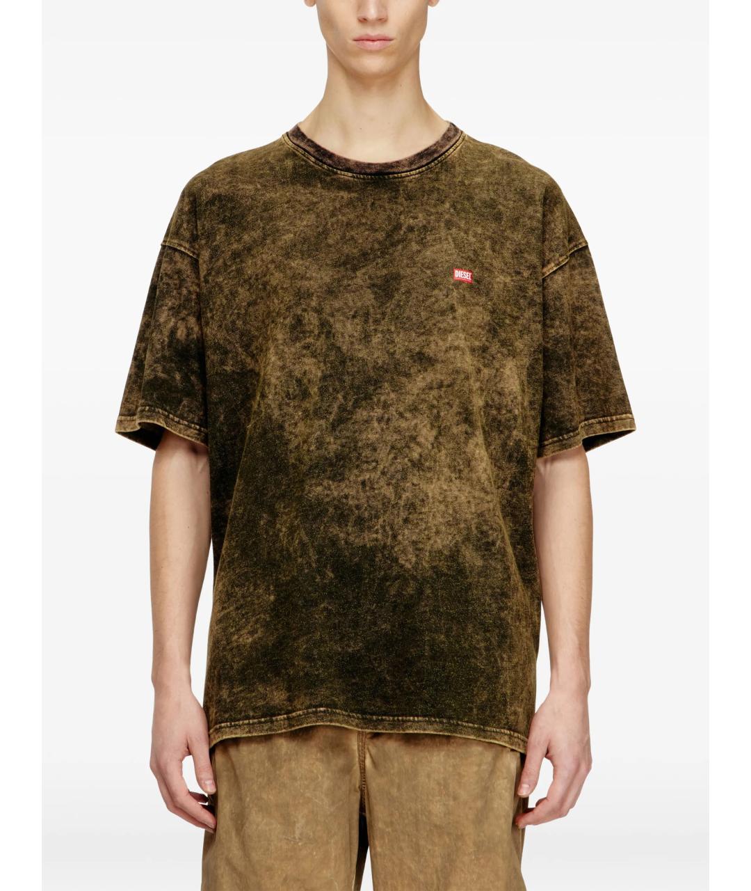 DIESEL Зеленая хлопковая футболка, фото 3