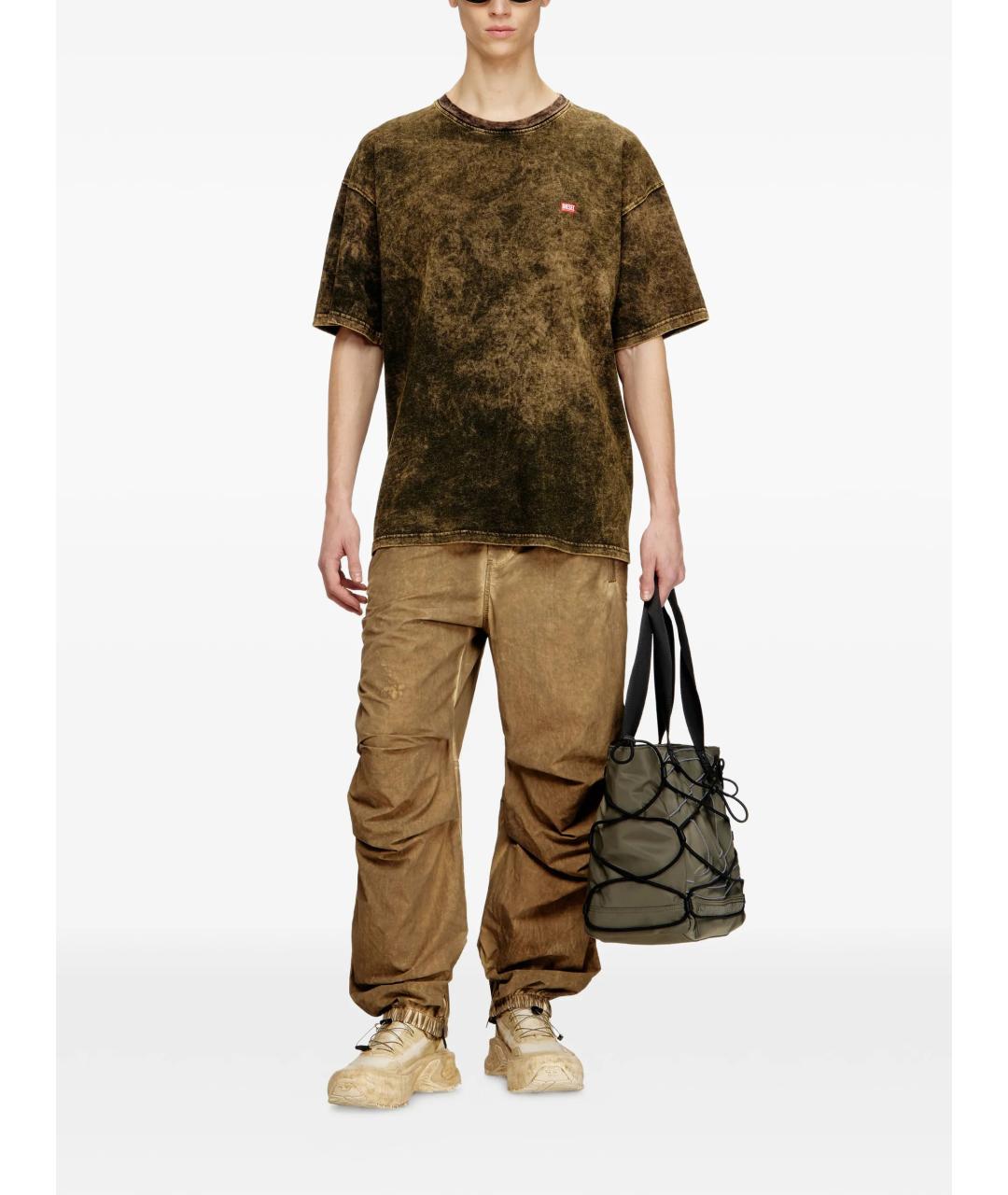 DIESEL Зеленая хлопковая футболка, фото 2