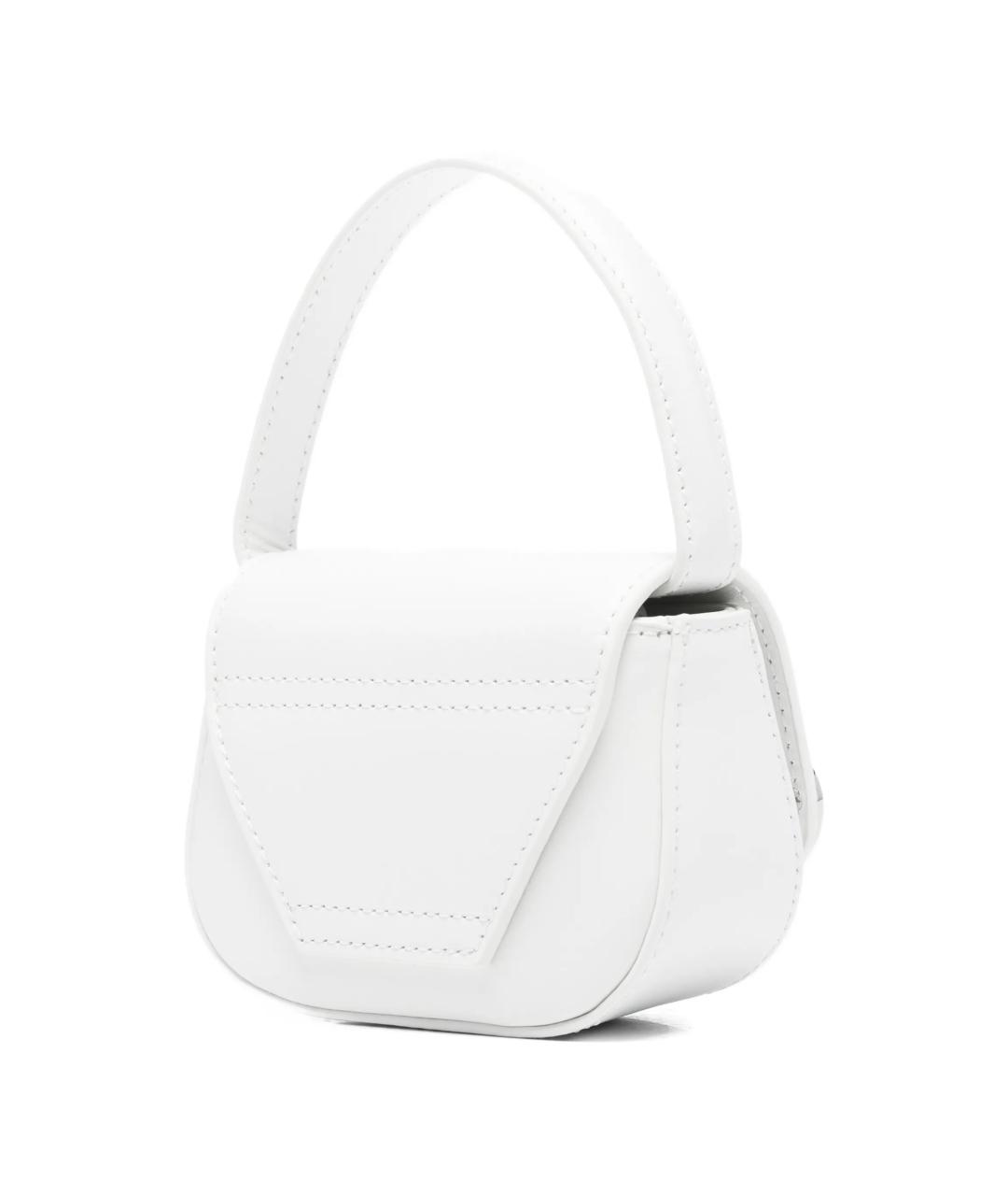 DIESEL Белая кожаная сумка с короткими ручками, фото 3