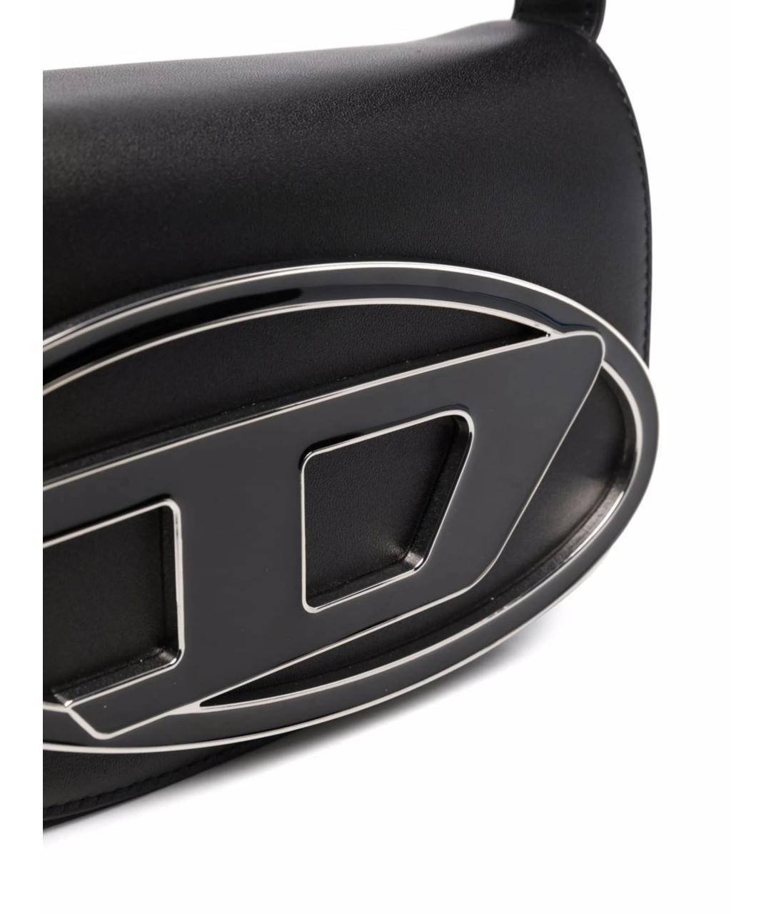 DIESEL Черная кожаная сумка через плечо, фото 4