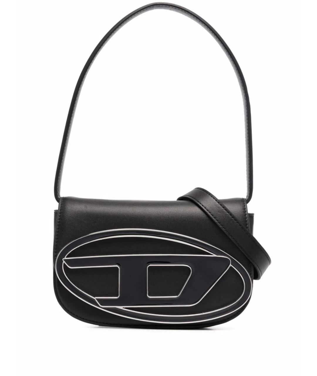 DIESEL Черная кожаная сумка через плечо, фото 1