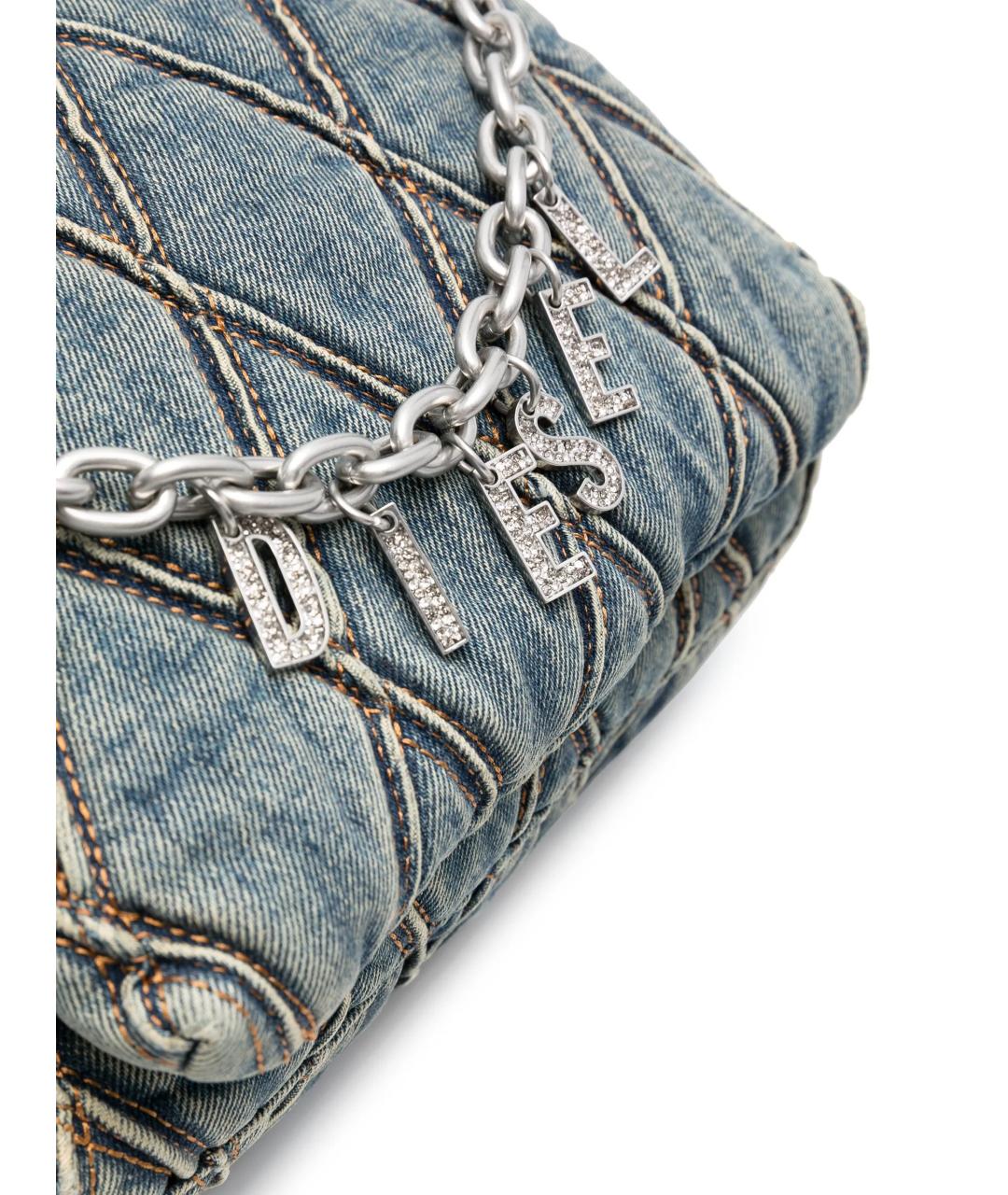 DIESEL Синяя хлопковая сумка через плечо, фото 4