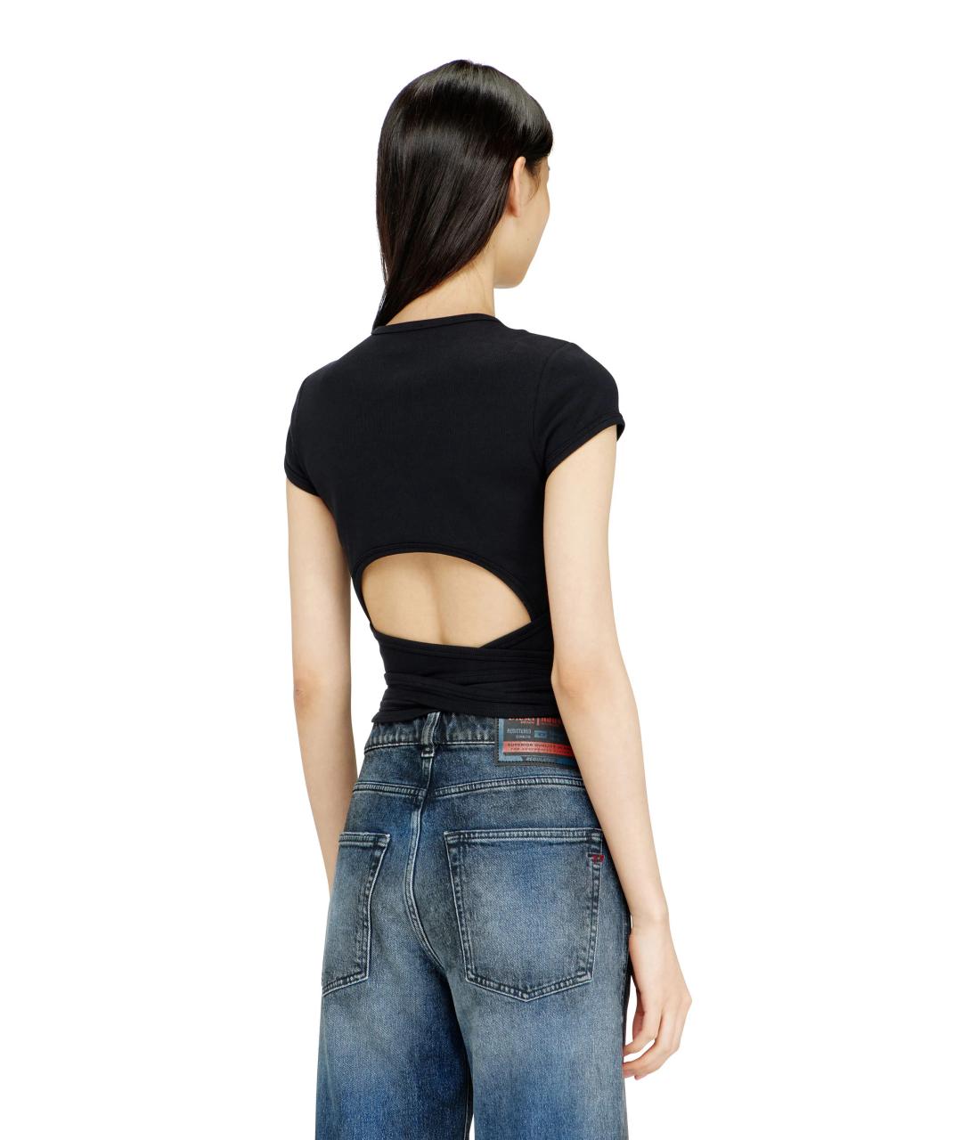 DIESEL Черная хлопковая футболка, фото 4