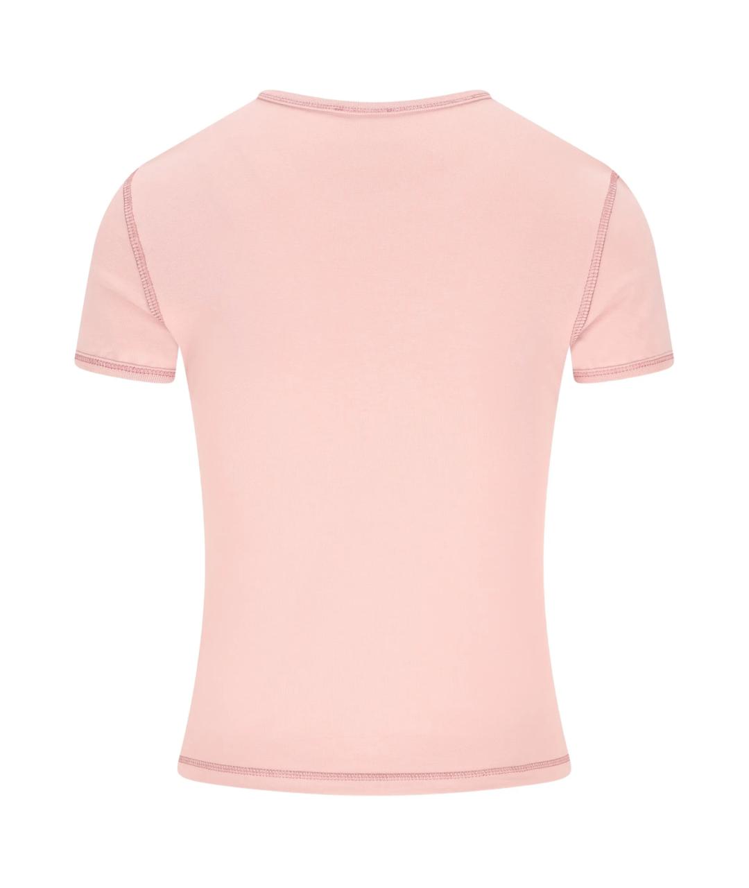 DIESEL Розовая хлопковая футболка, фото 2