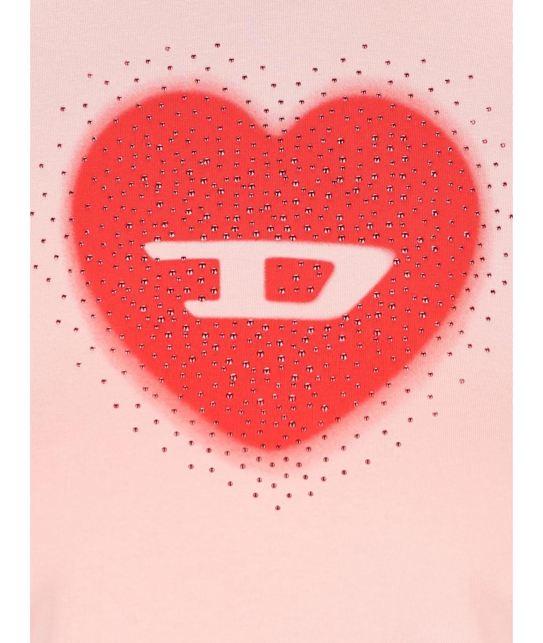DIESEL Розовая хлопковая футболка, фото 4