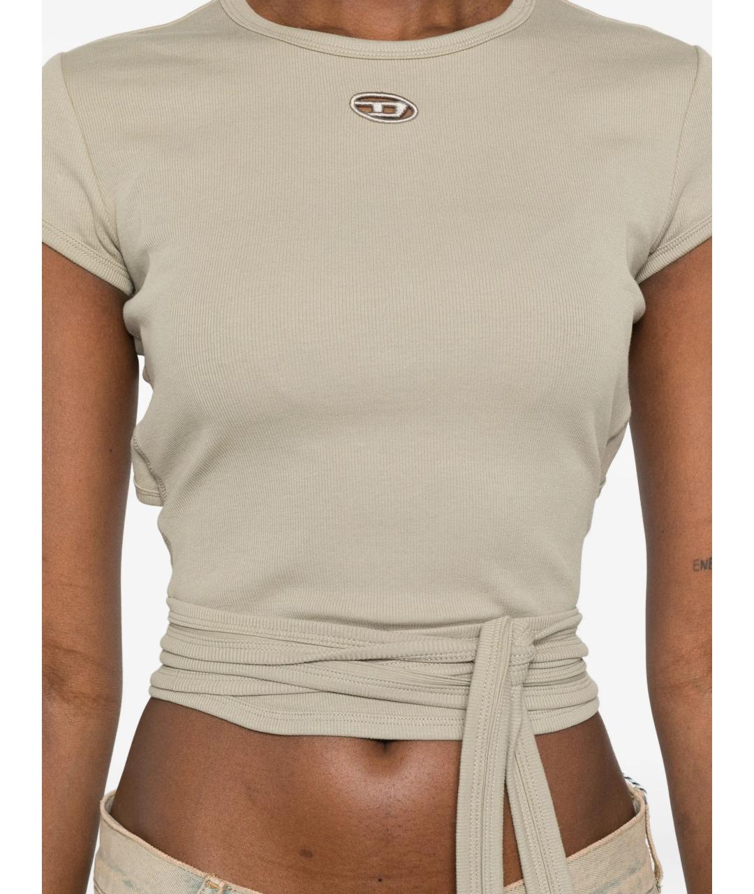 DIESEL Зеленая хлопковая футболка, фото 5