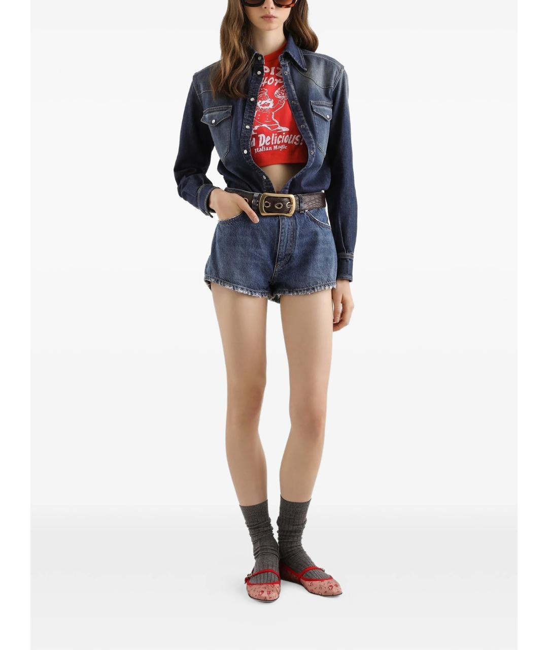 DOLCE&GABBANA Красная хлопковая футболка, фото 4