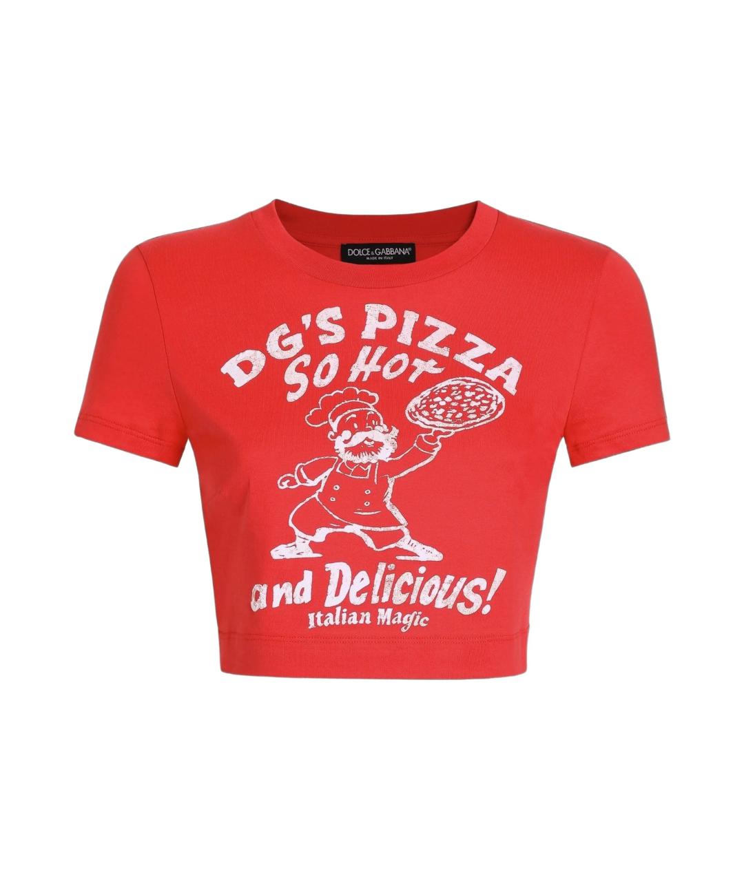 DOLCE&GABBANA Красная хлопковая футболка, фото 1