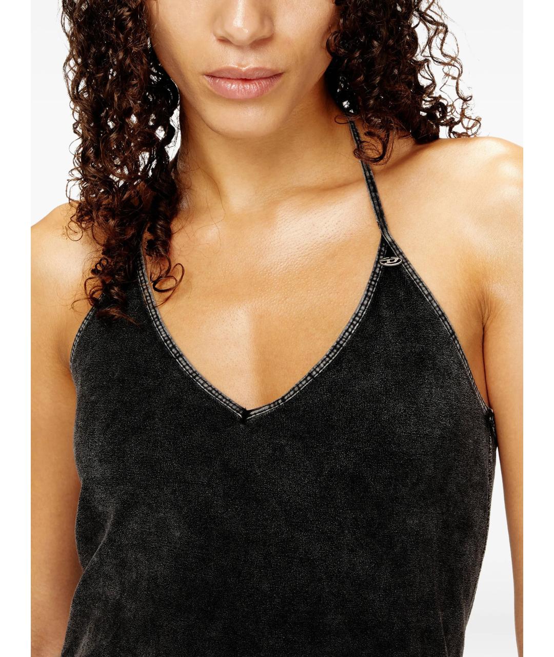 DIESEL Черное хлопковое платье, фото 2