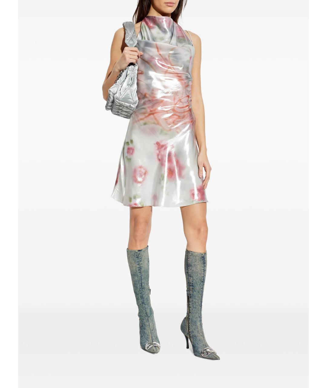 DIESEL Мульти полиэстеровое коктейльное платье, фото 2