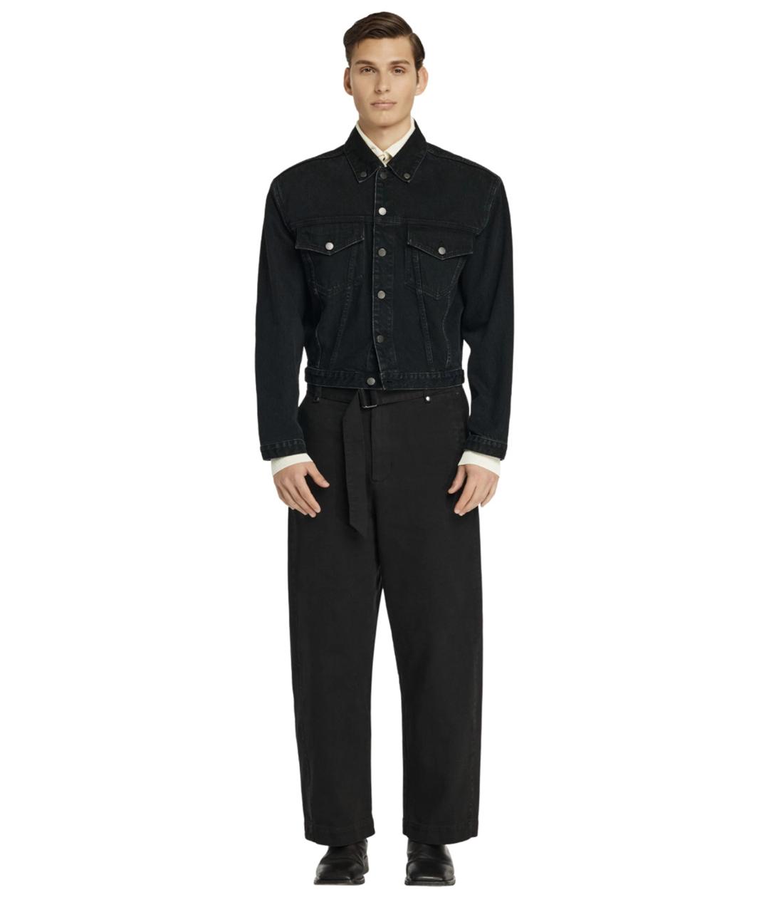 entire studios Черные хлопковые прямые брюки, фото 4