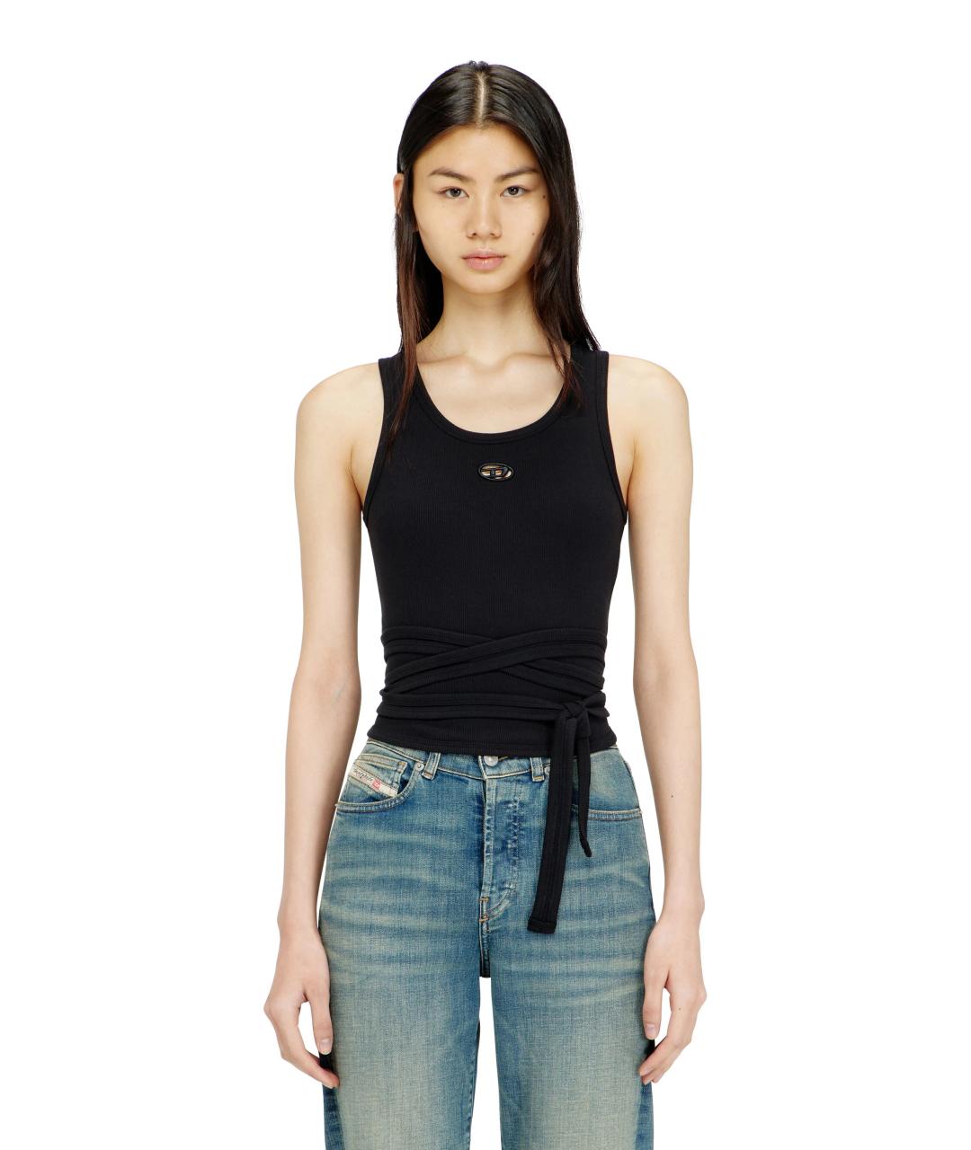 DIESEL Черная хлопковая майка, фото 3