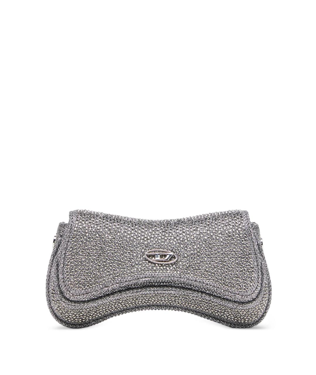 DIESEL Серебряная синтетическая сумка через плечо, фото 1