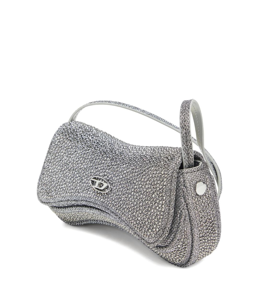 DIESEL Серебряная синтетическая сумка через плечо, фото 3