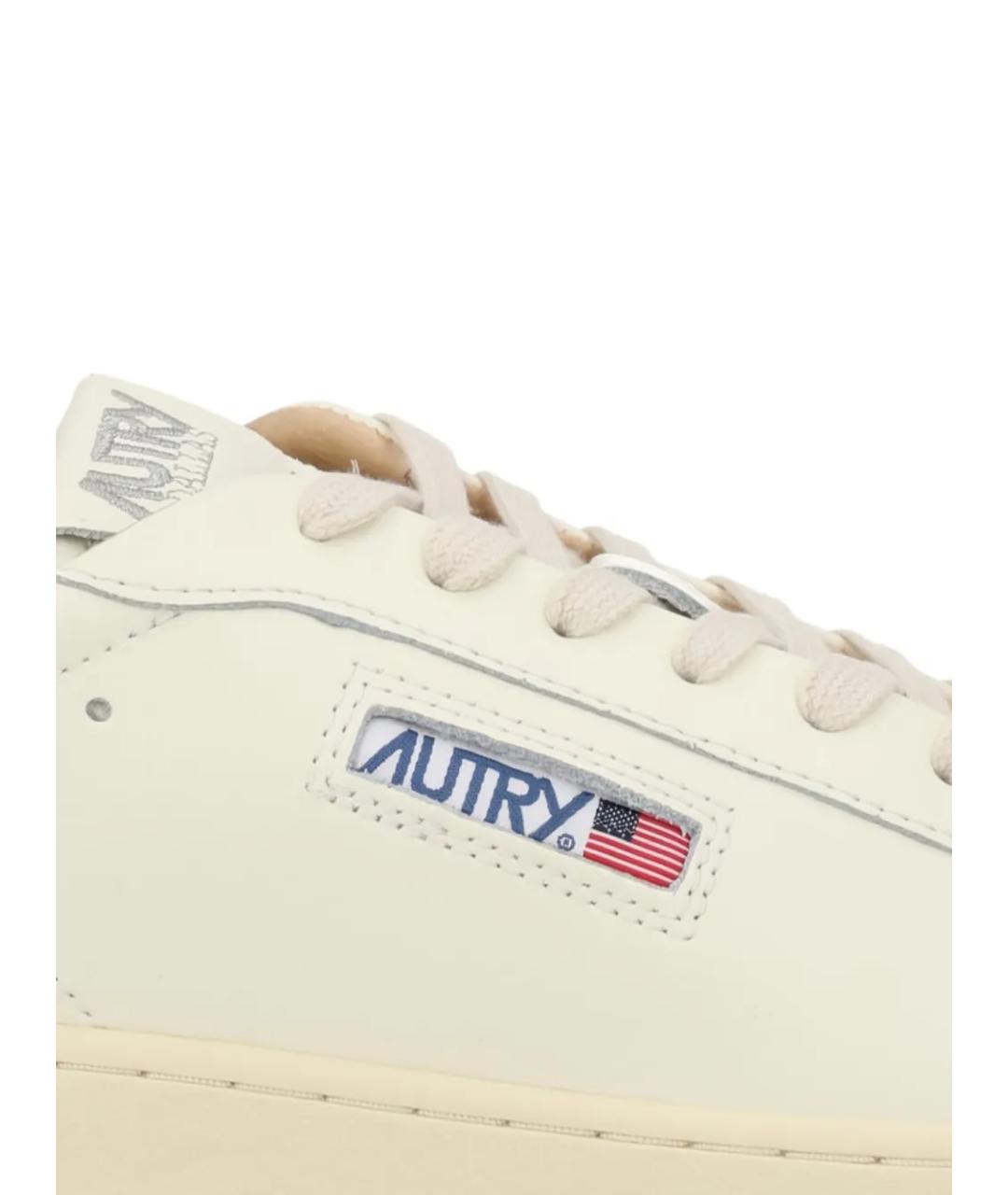 AUTRY Белые кожаные низкие кроссовки / кеды, фото 2